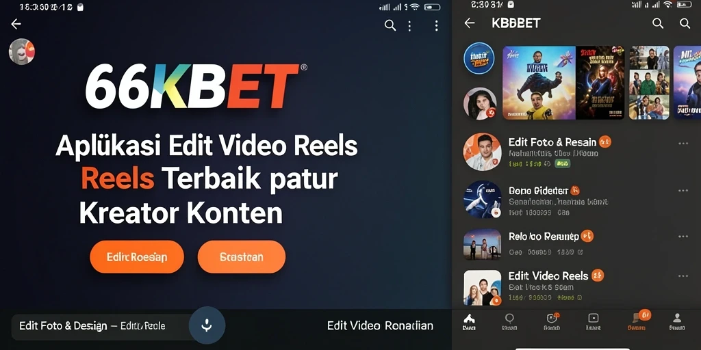 Antarmuka intuitif 66KBET untuk Edit Video Reels.