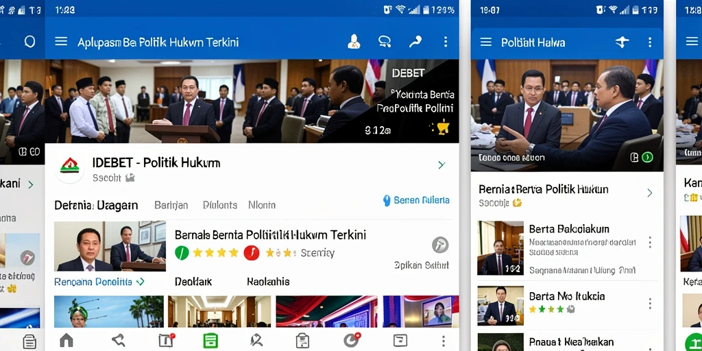 Tampilan utama aplikasi IDEBET dengan berita dan analisis Politik Hukum.