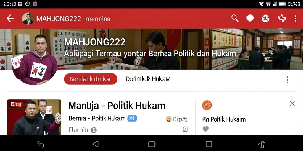 Tampilan antarmuka aplikasi MAHJONG222 yang intuitif dan informatif.