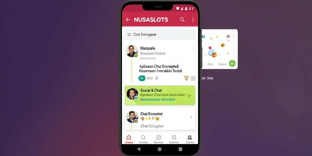 Antarmuka utama NUSASLOTS menampilkan fitur Chat Encrypted dengan mudah.