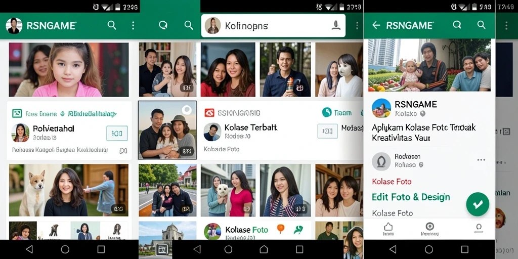 Antarmuka pengguna RSNGAME untuk kolase foto yang menarik dan intuitif.