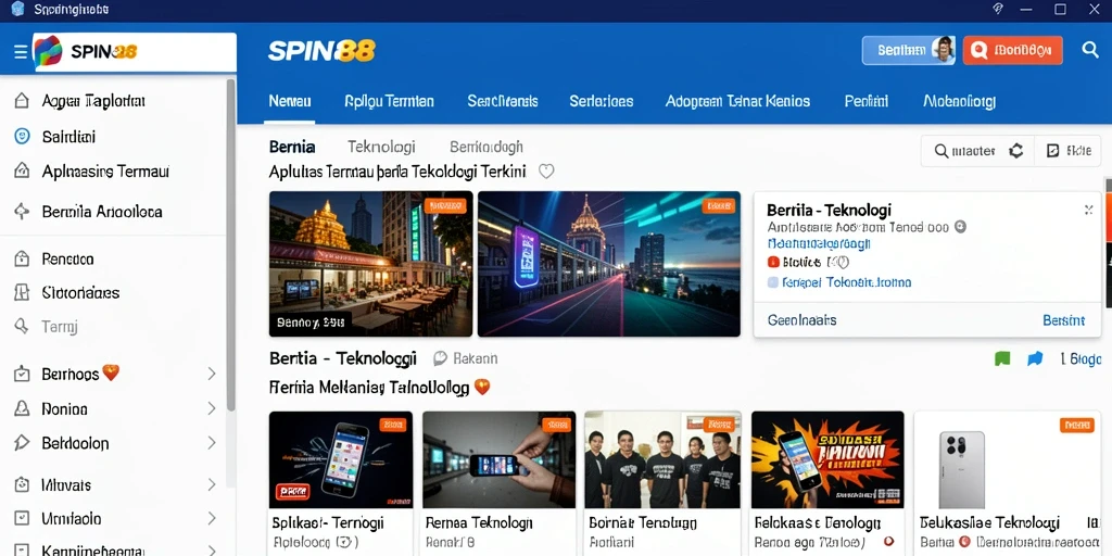 Antarmuka bersih dan modern dari aplikasi SPIN88.